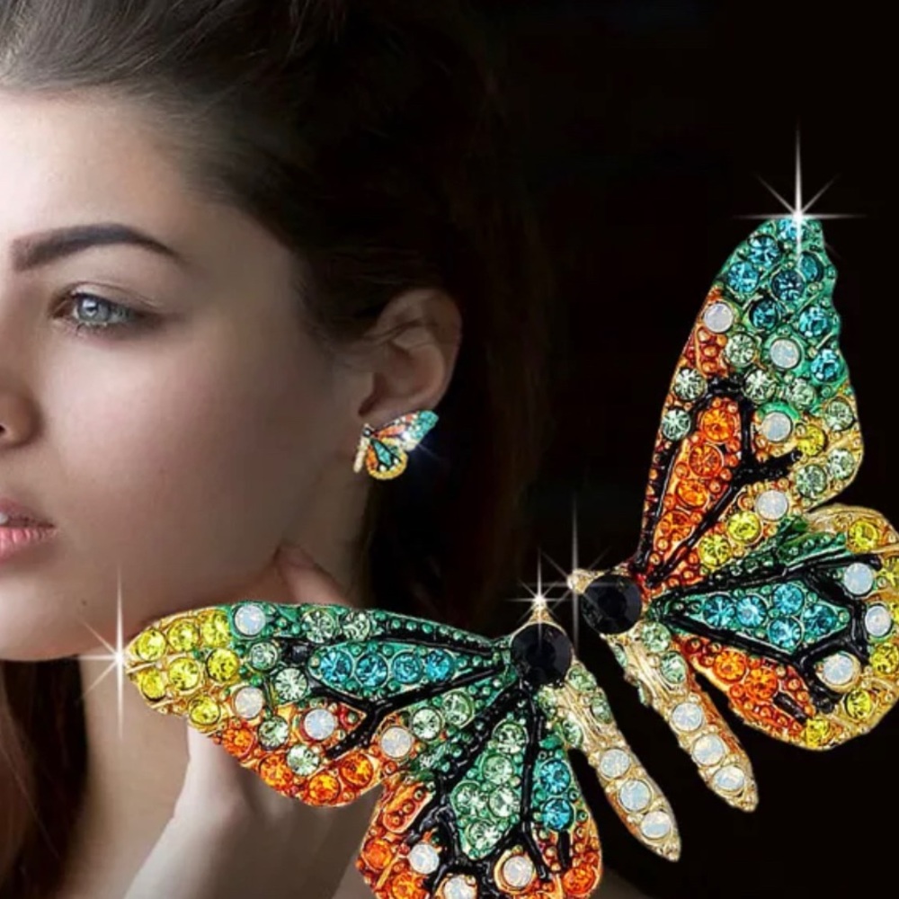 Beautiful studded back butterfly earrings